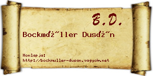 Bockmüller Dusán névjegykártya